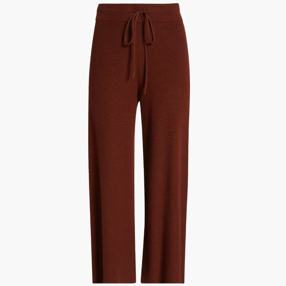 Rails Brook Crop Wide Leg Cotton & Cashmere Pants in Russet Brown XS NWT